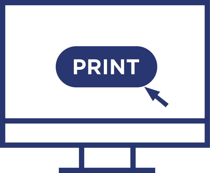 Print Marketing Technology Blue Icon